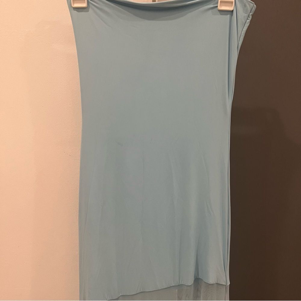 Deme by Gabriella Maxi Dress Light Blue Dahlia Gown Strapless size M - Picture 4 of 11